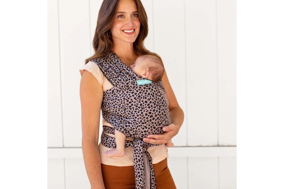 Moby Classic Wrap Baby Newborn Cotton Fabric Body Travel Carrier (Leopard)