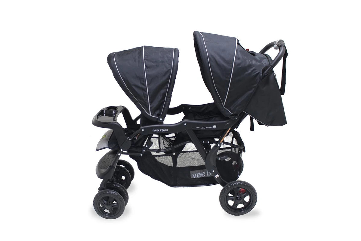 Veebee Doubletake Pram Tandem Twin Stroller Baby Infant Toddler (Salt & Pepper)