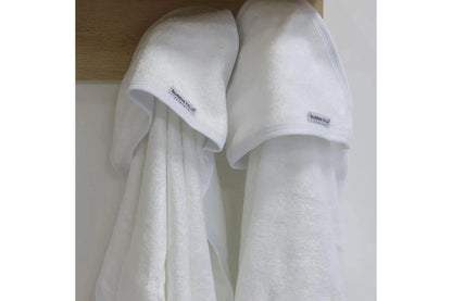 2pc Bubba Blue Bamboo Cotton Hooded Baby/Newborn/Infant Bath Towels (White)