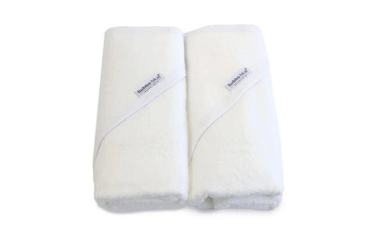 2pc Bubba Blue Bamboo Cotton Hooded Baby/Newborn/Infant Bath Towels (White)