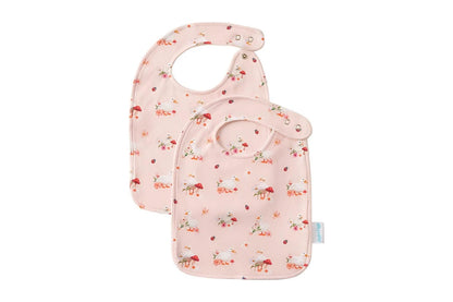 2pc Jiggle & Giggle Baby Waddling Around Jersey Bib Cotton Muslin (Pink)