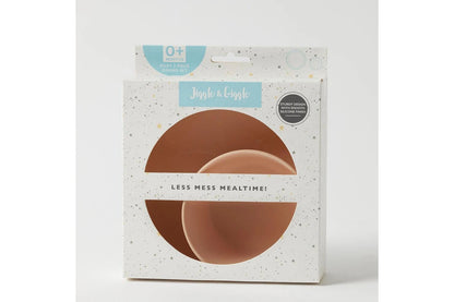 2pc Jiggle & Giggle Riley Silicone Dining Baby/Toddler Dinnerware (Peach)