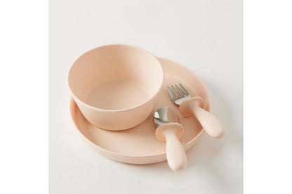 2pc Jiggle & Giggle Riley Silicone Dining Baby/Toddler Dinnerware (Peach)