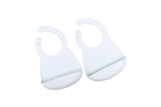 2pc My Pure Silicone Baby Toddler Feeding Bib Catcher Set (Baby Blue) 4M+