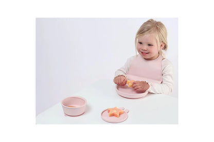 2pc My Pure Silicone Baby/Toddler Feeding Bib Set (Blush and Pannacotta) 4M+