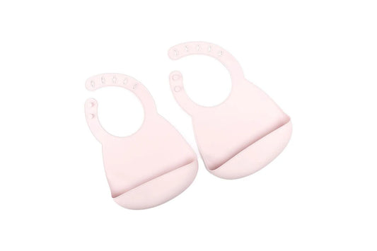2pc My Pure Silicone Baby/Toddler Feeding Bibs Catcher Set (Blush) 4M+