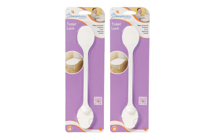 2x Dreambaby Bathroom Safety Baby/Toddler/Child Toilet Latch/Lock (White Adhesive)