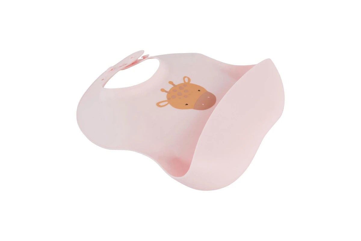 2x Splosh Baby Giraffe Feeding Bib Adjustable Food Catcher 23x24cm (Pink) 0+