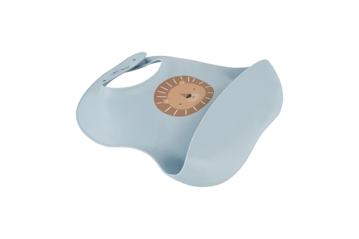 2x Splosh Baby Lion Silicone Feeding Bib Adjustable Food Catcher 24cm (Blue) 0+