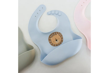2x Splosh Baby Lion Silicone Feeding Bib Adjustable Food Catcher 24cm (Blue) 0+