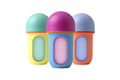3PK Boon Nursh Collapsible Silicone Baby Bottle Colorblock 237ml 3 Months+