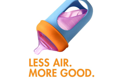 3PK Boon Nursh Collapsible Silicone Baby Bottle Colorblock 237ml 3 Months+