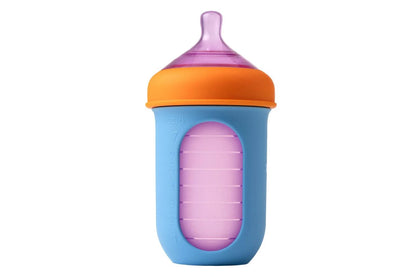3PK Boon Nursh Collapsible Silicone Baby Bottle Colorblock 237ml 3 Months+