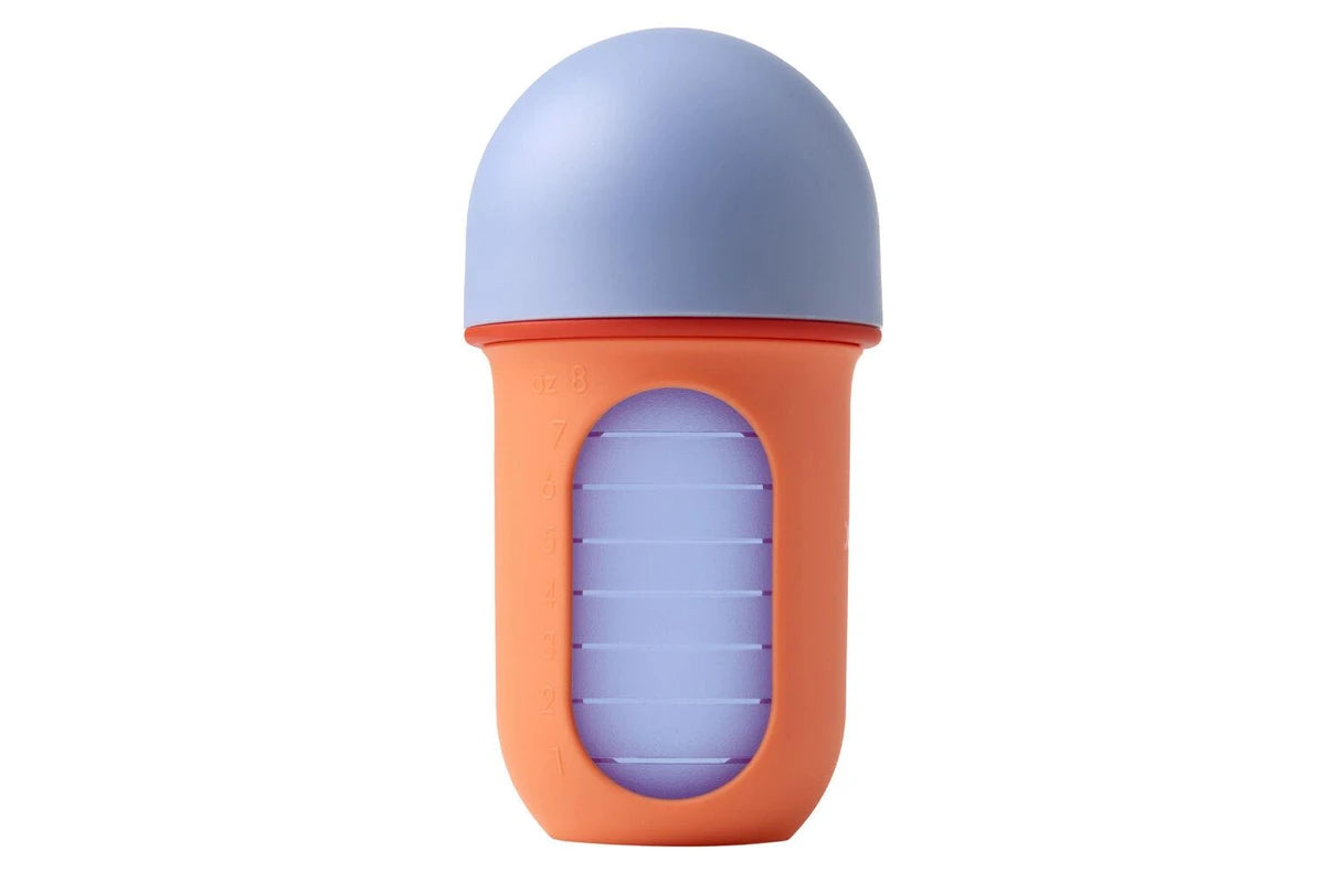 3PK Boon Nursh Collapsible Silicone Baby Bottle Colorblock 237ml 3 Months+