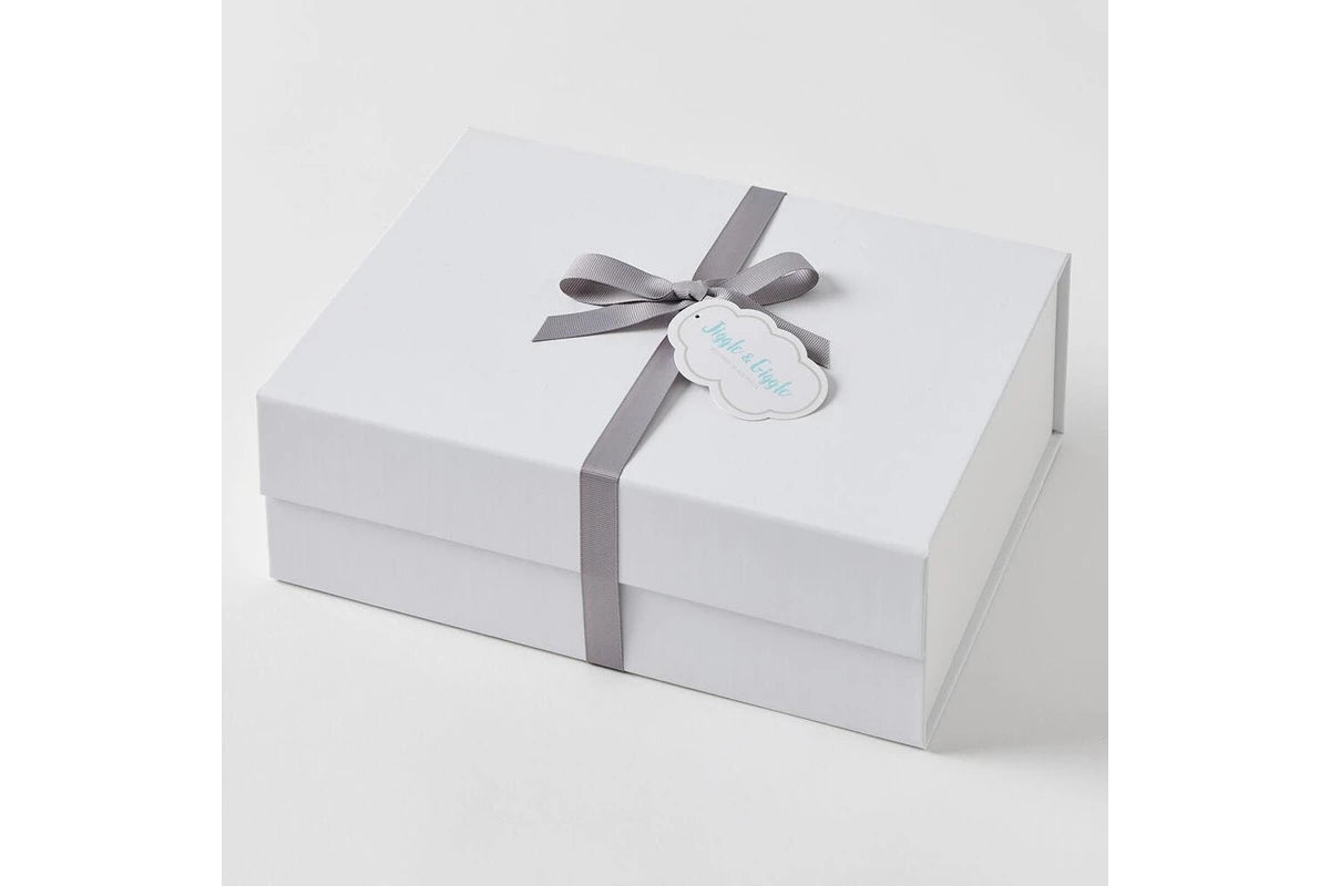 3pc Jiggle & Giggle Sheep Plush Towel Blanket Hamper Gift Set (Grey)