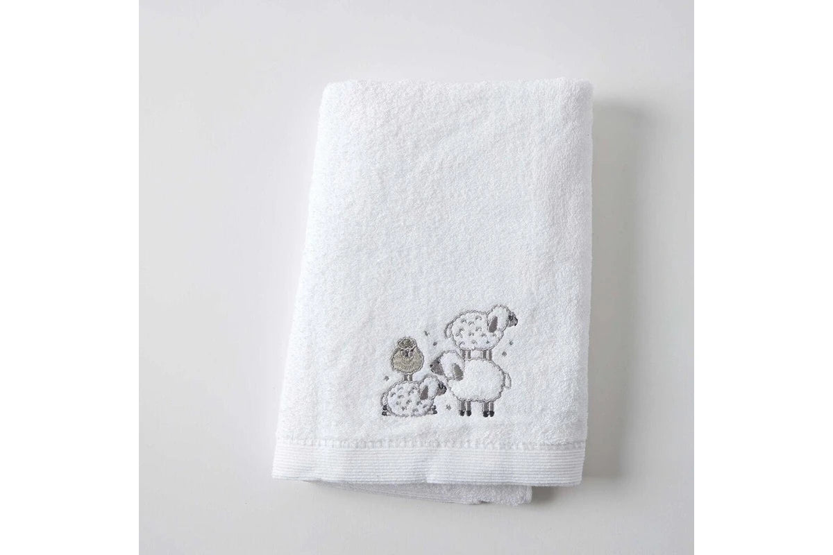 3pc Jiggle & Giggle Sheep Plush Towel Blanket Hamper Gift Set (Grey)