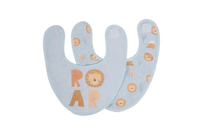 4pc Splosh Baby Infant Lion Cotton Feeding Bib Terry Absorbent 22x30cm (Blue)