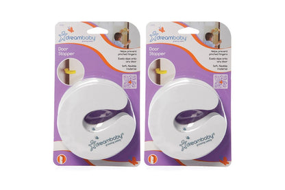 4x Dreambaby Portable Foam Baby/Children Safety Slip-On Door Stopper 10cm (White)
