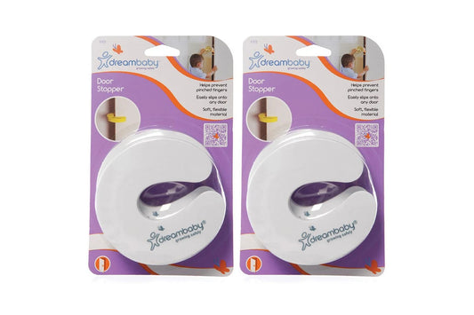 4x Dreambaby Portable Foam Baby/Children Safety Slip-On Door Stopper 10cm (White)