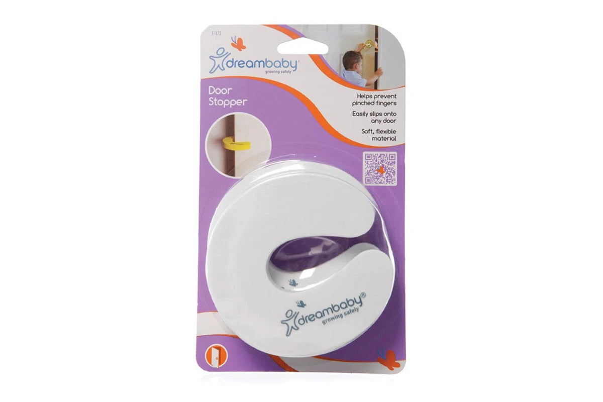 4x Dreambaby Portable Foam Baby/Children Safety Slip-On Door Stopper 10cm (White)