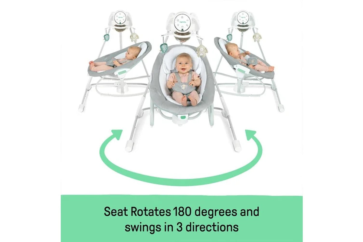 Ingenuity InLighten Baby/Newborn Soothing Swing And Rocker - Remy White/Grey 0m+