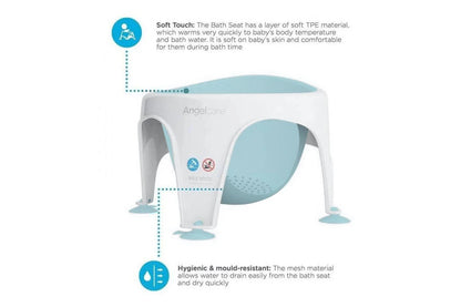 Angelcare Baby Infant Newborn Bathing Safety Support Ring Seat Chair (Light Aqua)