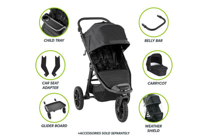 Baby Jogger City Elite 2 Opulent Black All Terrain Folding Travel Stroller