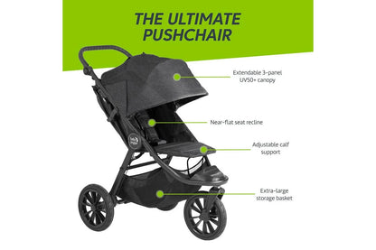 Baby Jogger City Elite 2 Opulent Black All Terrain Folding Travel Stroller