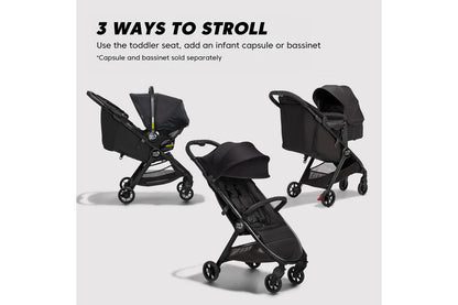 Baby Jogger City Tour 2 Premium Eco Black Compact Travel Stroller 99x96cm