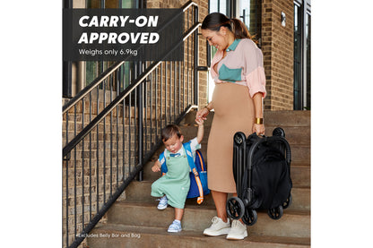 Baby Jogger City Tour 2 Premium Eco Black Compact Travel Stroller 99x96cm