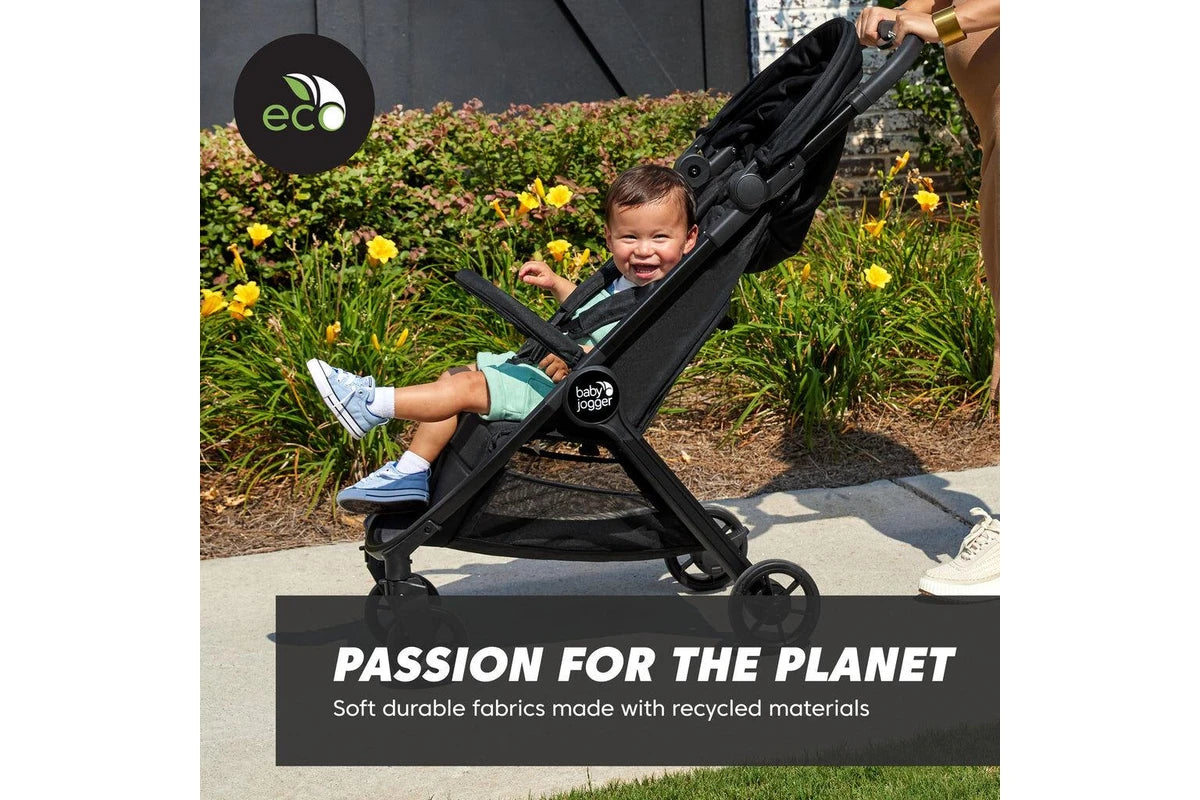 Baby Jogger City Tour 2 Premium Eco Black Compact Travel Stroller 99x96cm