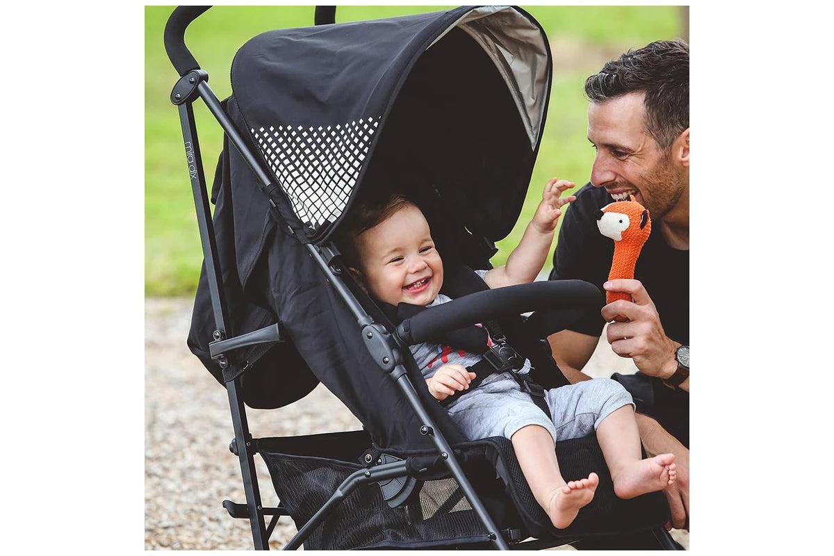 Bebe Care Mira DLX Black Newborn Baby Pram / Toddler Stroller - Max Load 20kg