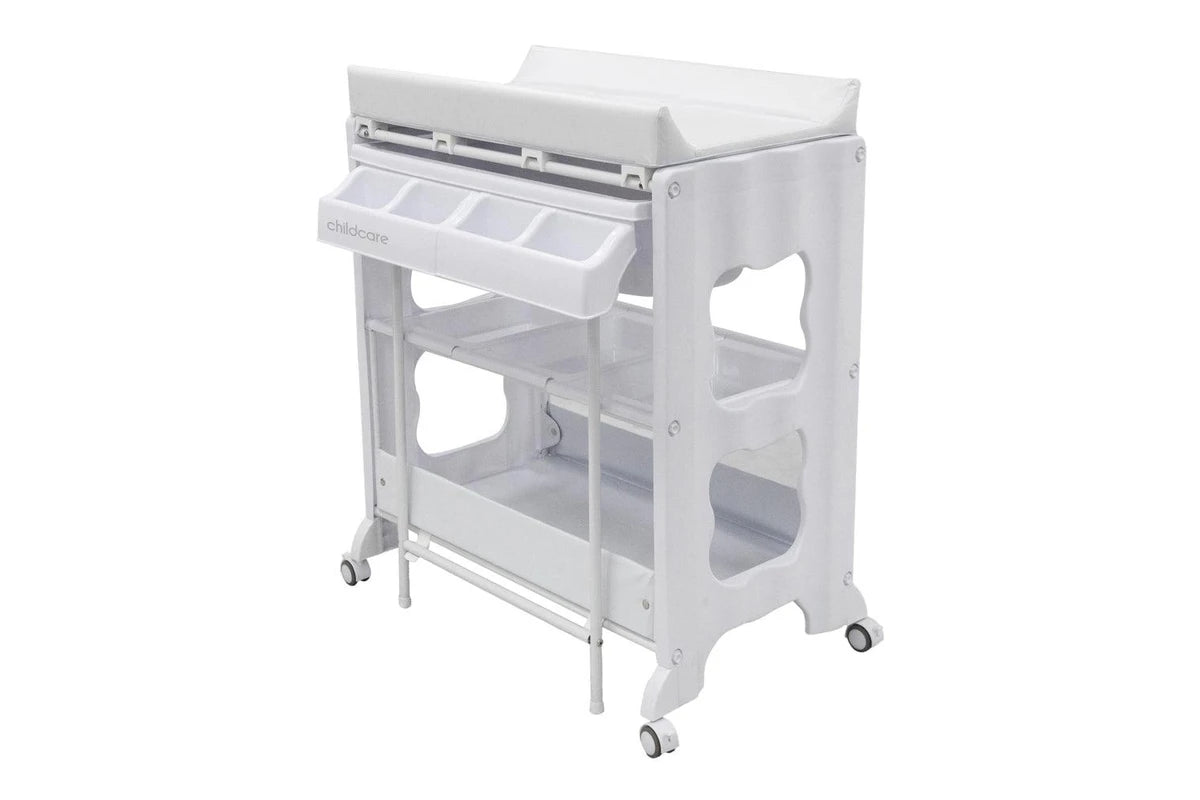 Childcare Montana With Sturdy Steel Frame And Easy Slide-out Bath Feature (White)