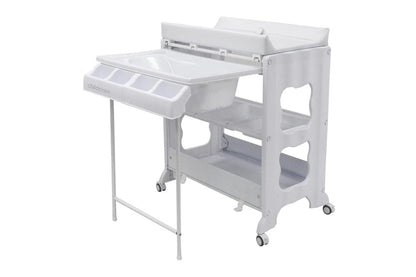 Childcare Montana With Sturdy Steel Frame And Easy Slide-out Bath Feature (White)