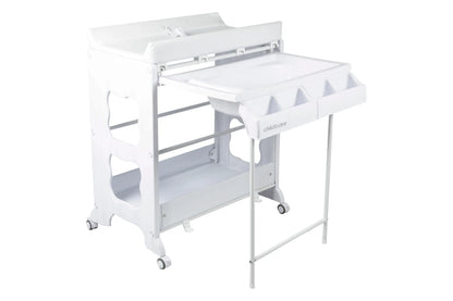 Childcare Montana With Sturdy Steel Frame And Easy Slide-out Bath Feature (White)