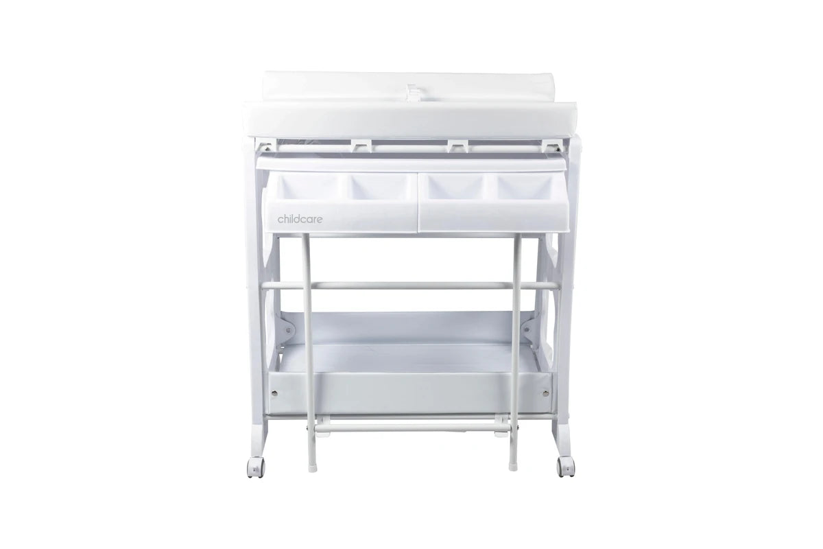 Childcare Montana With Sturdy Steel Frame And Easy Slide-out Bath Feature (White)
