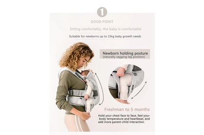 Ergonomic Baby Carrier Backpack Breathable Support Harmony (Silver Grey)