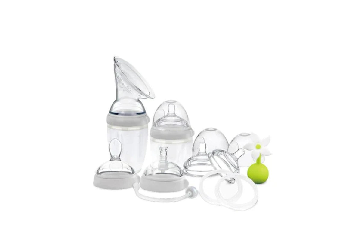 Haakaa Generation 3 Silicone Breast Pump and Bottle Premium Pack (Grey)