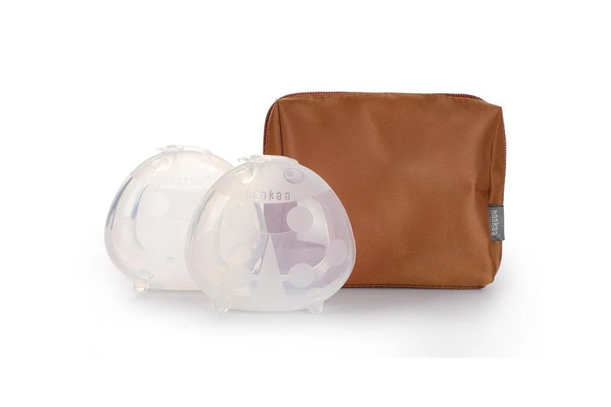 Haakaa Ladybug Silicone Breast Milk Collector - 2 Collectors with Caramel Storage Bag (150ml)
