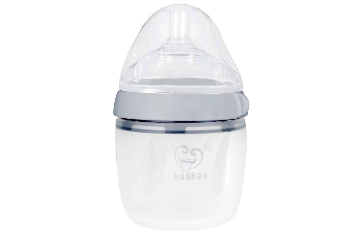 Haakaa Silicone Baby Bottle 160ml (Grey)