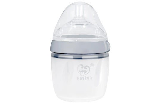 Haakaa Silicone Baby Bottle 160ml (Grey)
