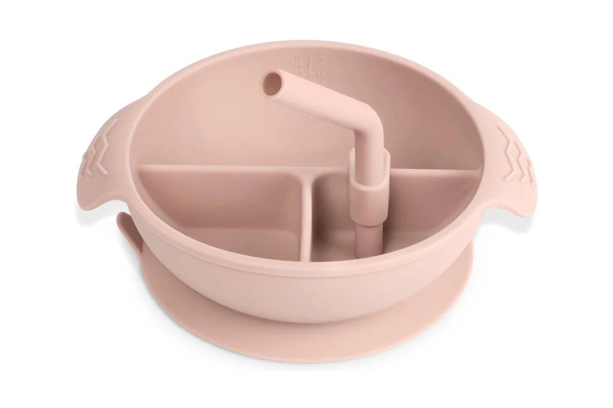 Haakaa Silicone Divided Suction Bowl (Blush & Suva Grey)