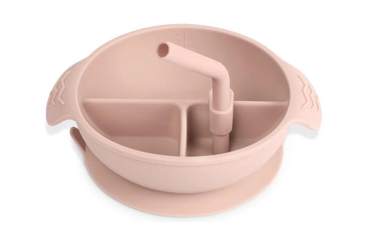 Haakaa Silicone Divided Suction Bowl (Blush & Suva Grey)