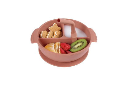 Haakaa Silicone Divided Suction Bowl (Blush & Suva Grey)