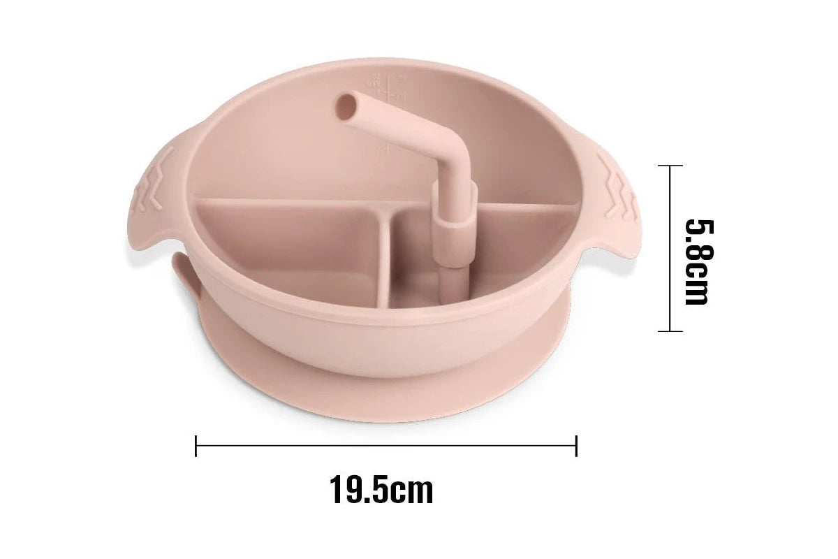Haakaa Silicone Divided Suction Bowl (Blush & Suva Grey)