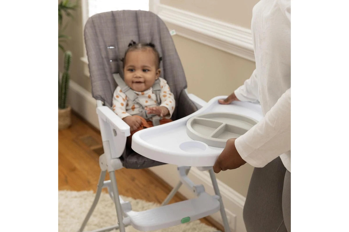 Ingenuity Sun Valley Compact Folding Baby Infant High Chair Seat (Grey) 6m+