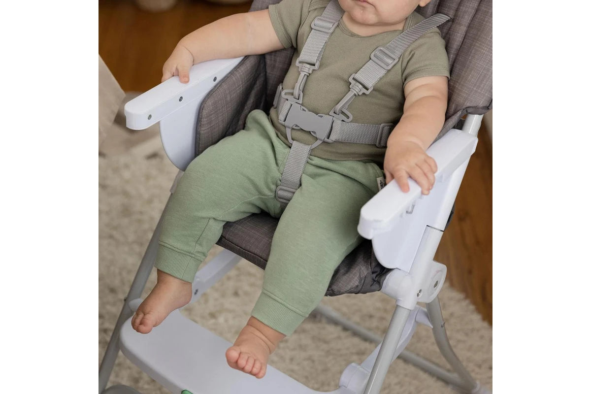Ingenuity Sun Valley Compact Folding Baby Infant High Chair Seat (Grey) 6m+