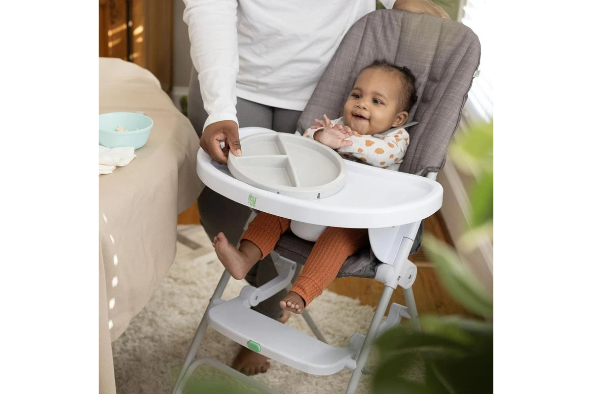 Ingenuity Sun Valley Compact Folding Baby Infant High Chair Seat (Grey) 6m+