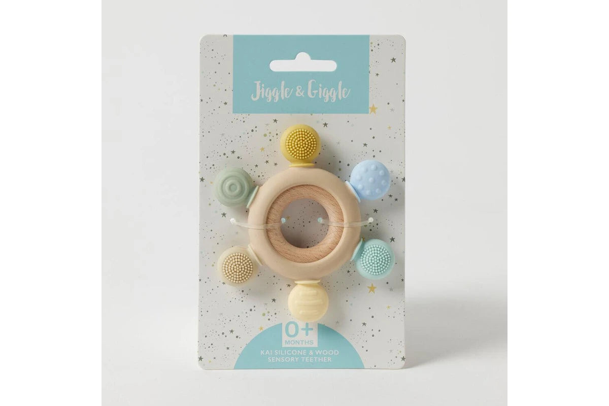 Jiggle & Giggle Silicone Sensory Baby Teether Teething Toy BPA Free Kai