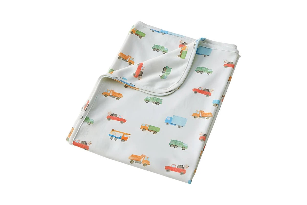 Jiggle & Giggle Toddler Trucking Along Jersey Wrap 100% Cotton (White)